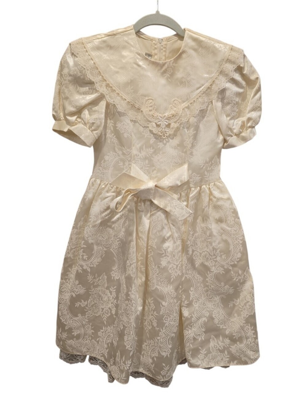 Vtg Jessica McClintock Victorian 90s Ivory Lace Dress Girls Size 7